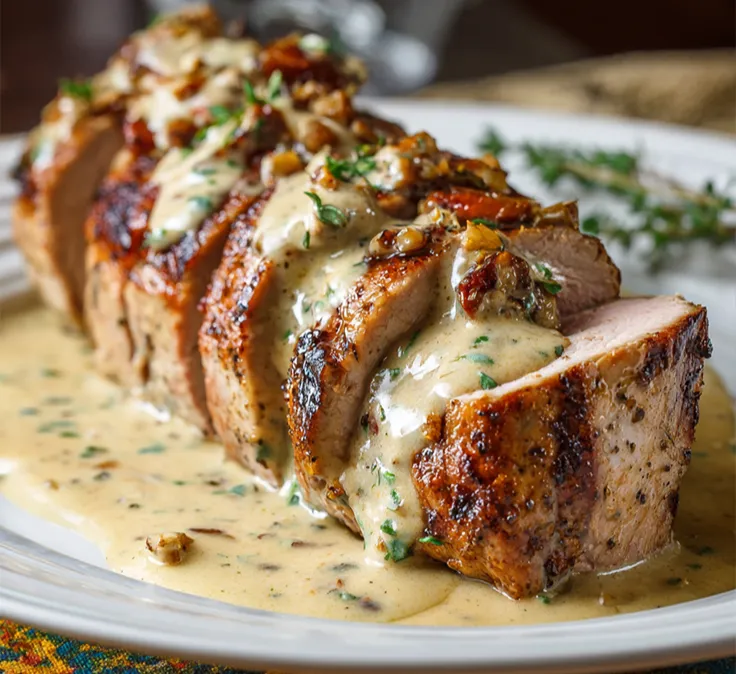 Best-Ever Pork Tenderloin with Rich Dijon Cream Sauce and Herb Crust - tertiary view